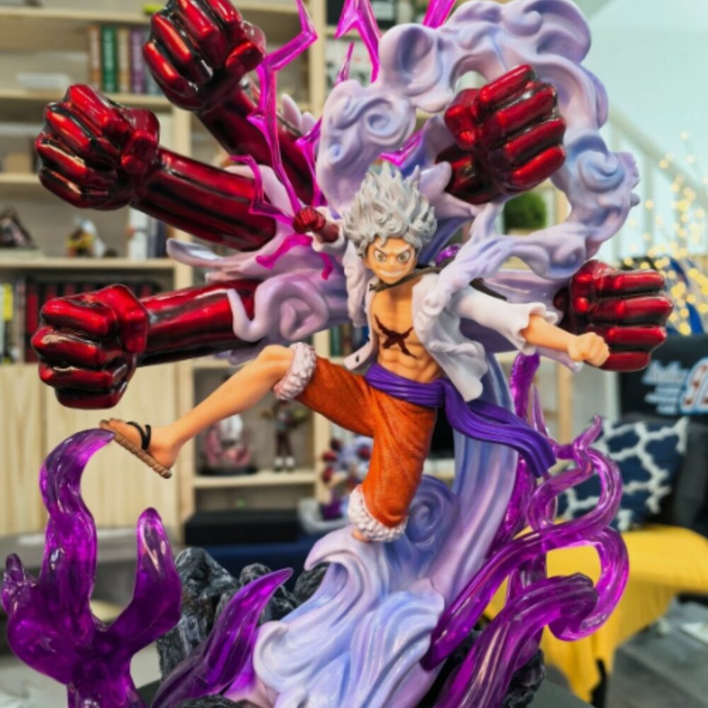 33cm One Piece Figure Luffy Gear 5 Sun God Nika Figure Statue Anime Gift - NEW